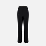 Pantaloni in crêpe leggero con nastro logo PA10356E2 110 ELISABETTA FRANCHI Nero 