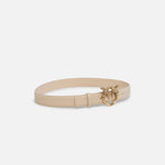 Cintura in pelle 100125A0F1 C50Q PINKO Beige-grigio fumo 