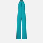 Tuta lunga con scollo all'americana e decoro gioiello 106617A34P V76 PINKO Verde mattonella 