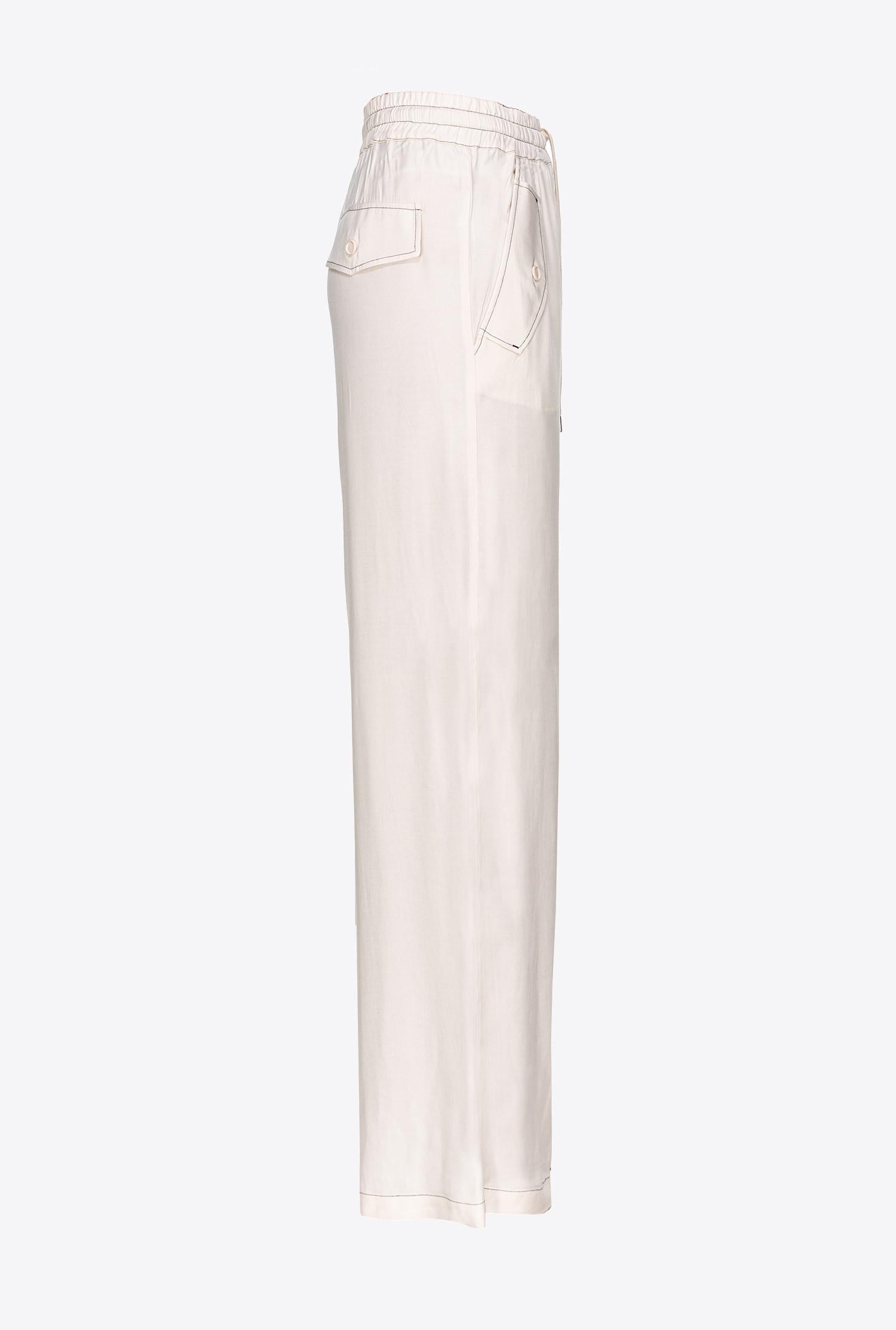 Pantaloni in twill di viscosa 103563A1WU P97 PINKO Rosa 