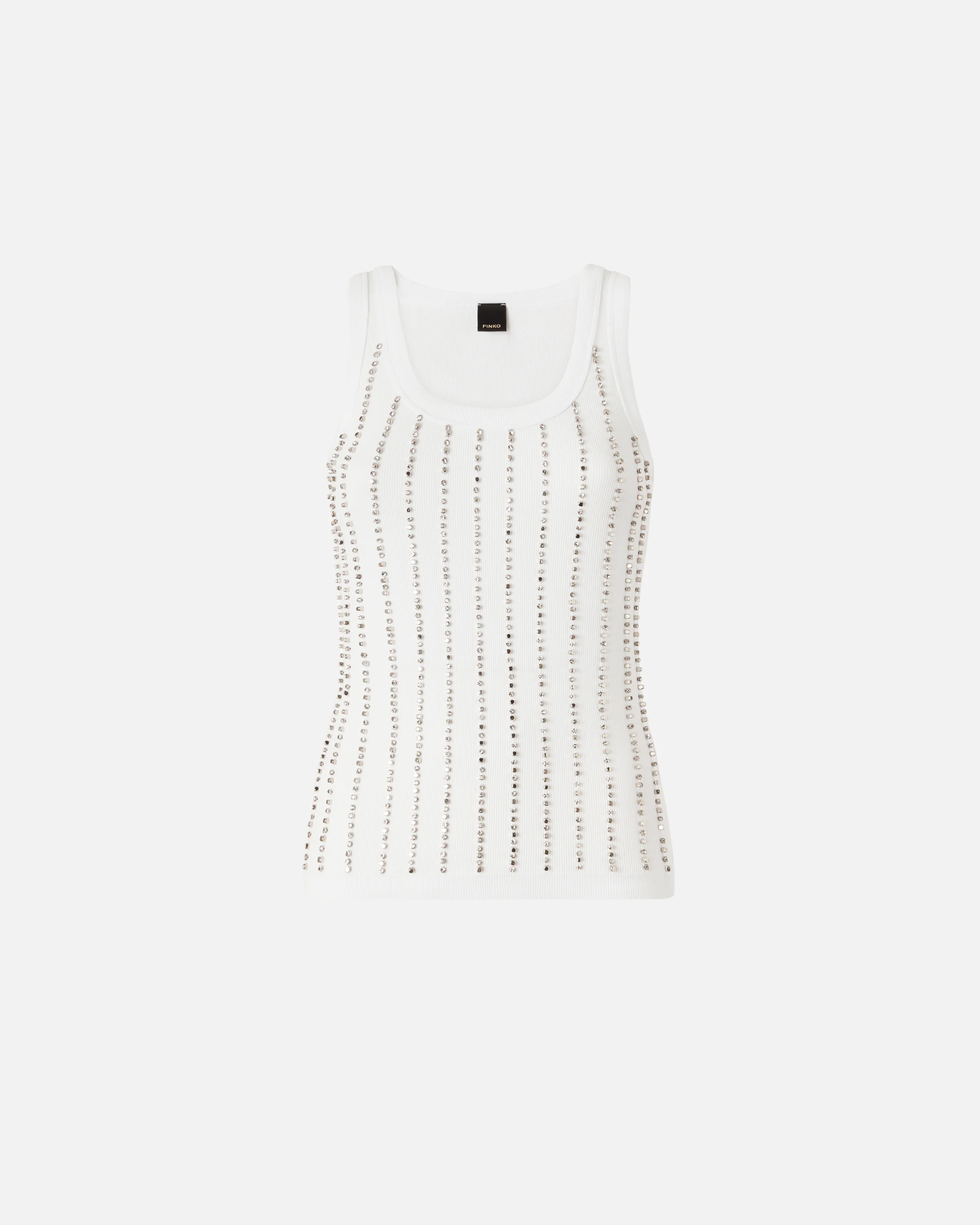 Top canotta con dettagli gioiello 106265A334 Z04 PINKO Bianco brill. 