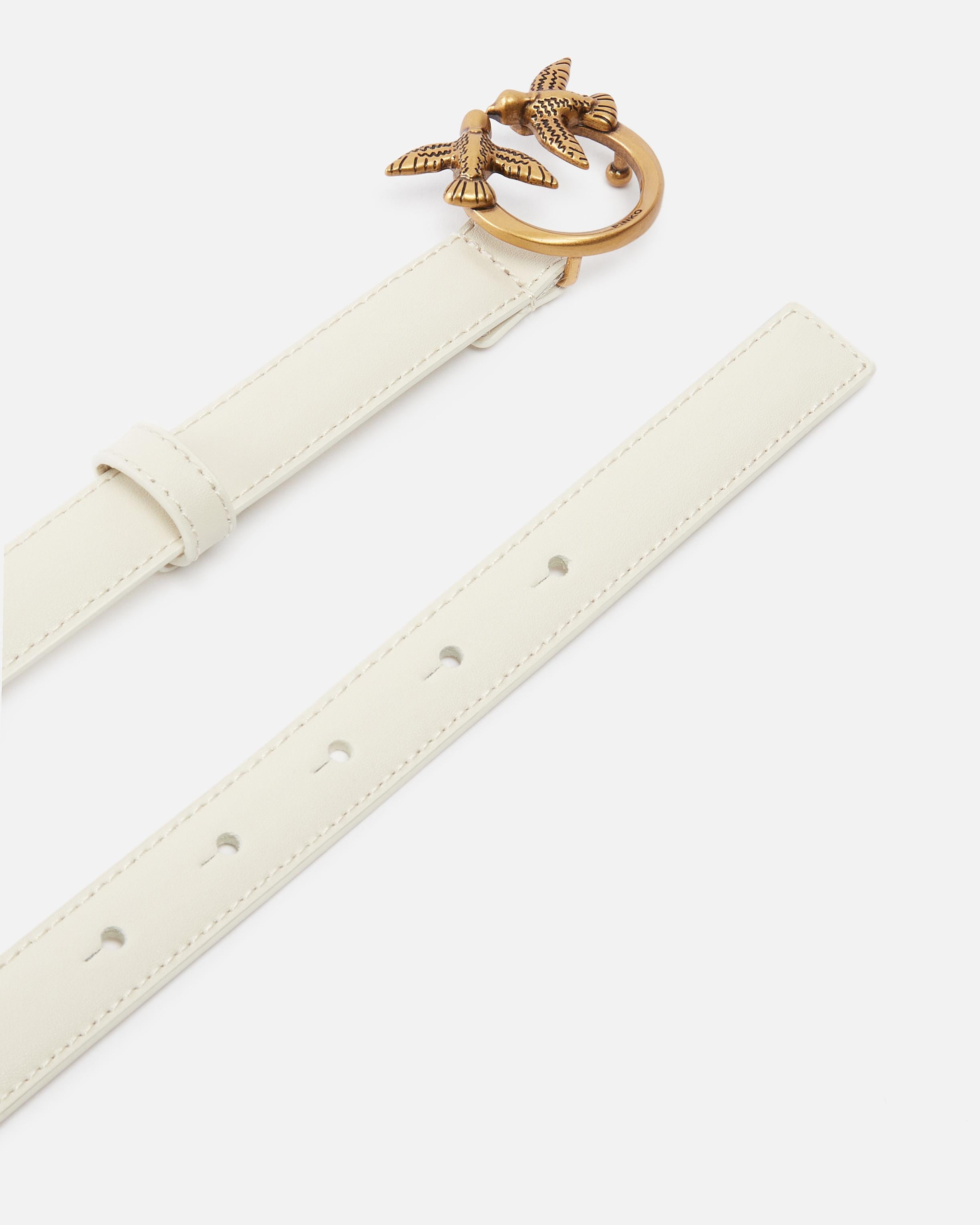Cintura in pelle 100143A0F1 Z14Q PINKO Bianco seta-antique gold 