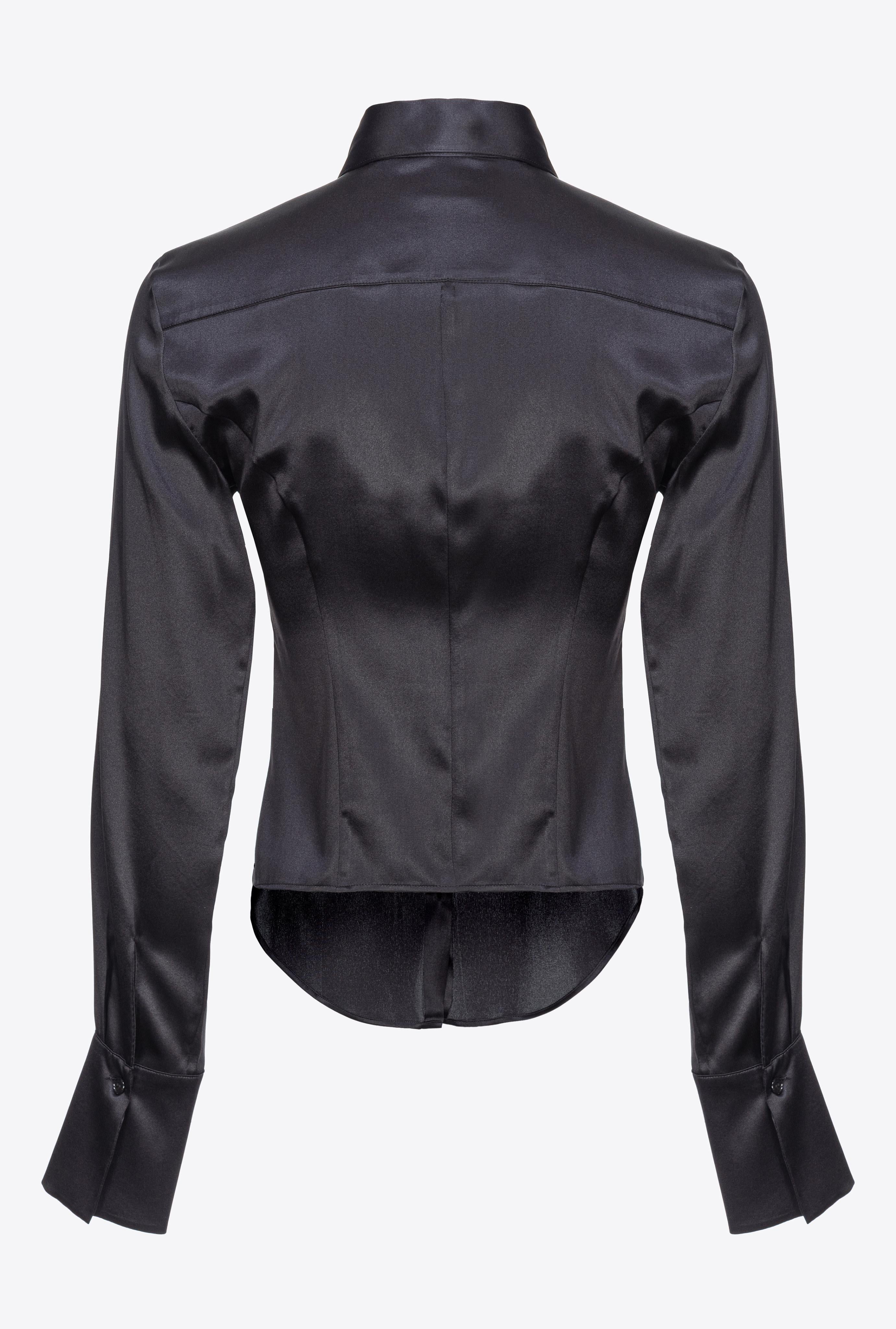 Camicia in satin di seta 100612ZR64 Z99 PINKO Black 