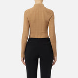 Maglia in viscosa a coste con bottoniera MK62S46E2 032 ELISABETTA FRANCHI Camel 