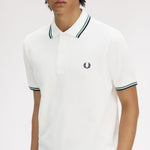 Polo manica corta M3600 02C FRED PERRY Snowwht/sgrn/nvy 