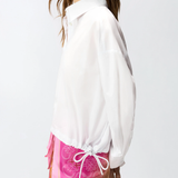 Camicia cropped in cotone con logo 106249A32L Z04 PINKO Bianco brill. 