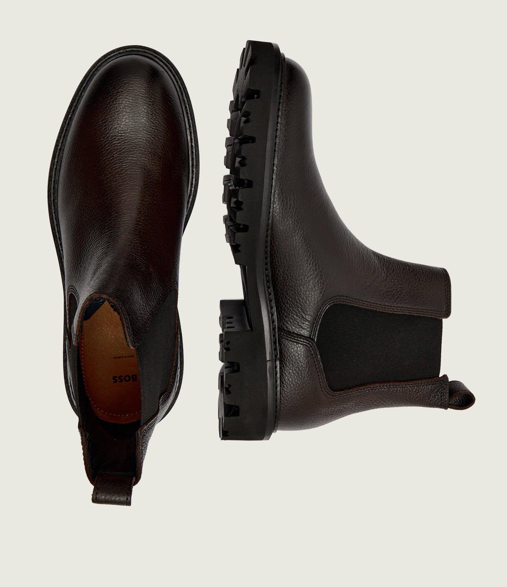 Stivali in pelle 50552573 10266544 01 205 BOSS Dark brown 