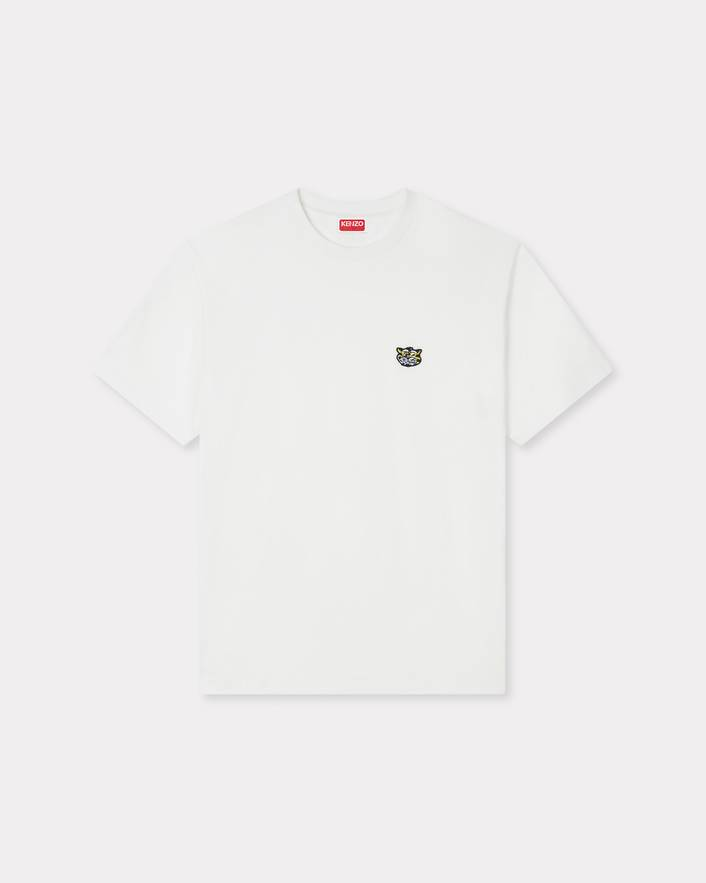 T-Shirt in cotone con ricamo FG55TS2054SG 02 KENZO Off white 
