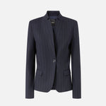 Blazer sfiancato in lana gessata 105626A2QY EZ1 PINKO Blu/bianco 