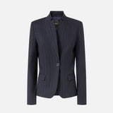 Blazer sfiancato in lana gessata 105626A2QY EZ1 PINKO Blu/bianco 