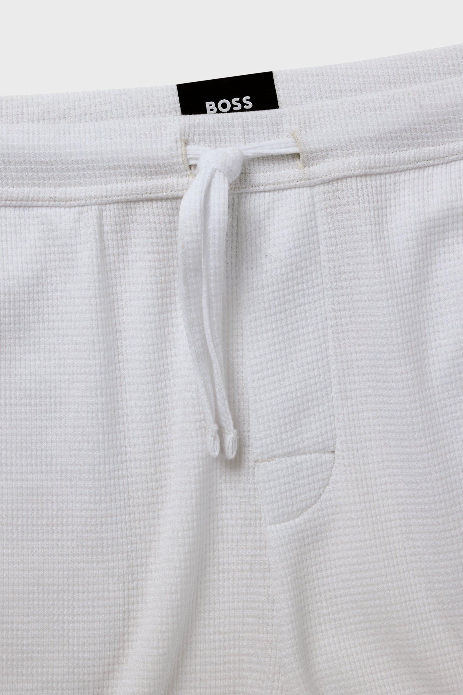 Bermuda in misto cotone con logo ricamato 50535884 10269584 01 100 BOSS White 