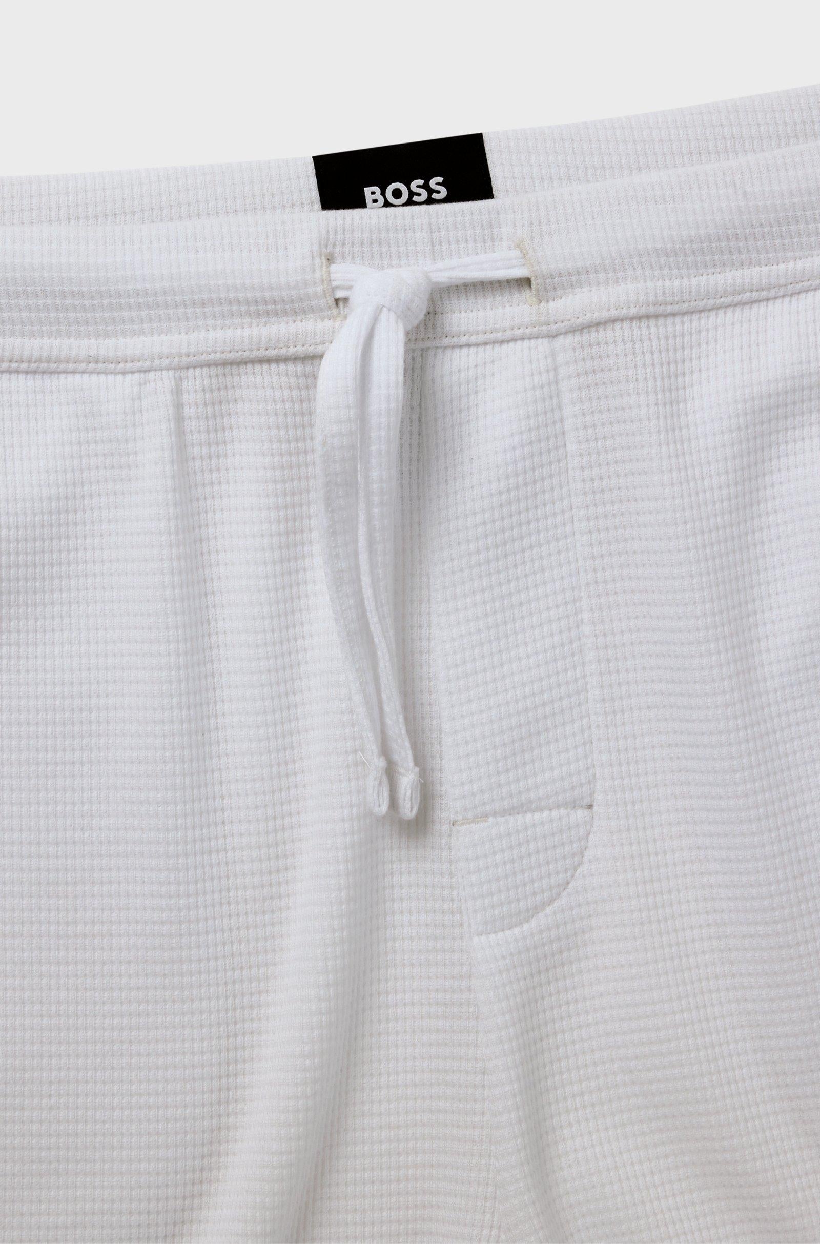Bermuda in misto cotone con logo ricamato 50535884 10269584 01 100 BOSS White 