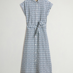 Abito chemisier in misto cotone con cintura CFWWDR2021FRUT5402 31219 WOOLRICH Blue tile bloom 