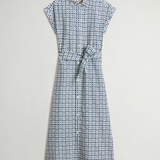Abito chemisier in misto cotone con cintura CFWWDR2021FRUT5402 31219 WOOLRICH Blue tile bloom 