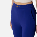 Pantalone dritto in crêpe stretch con morsetto PA02741E2 828 ELISABETTA FRANCHI Blue indaco 