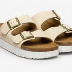 Ciabatta in pelle scamosciata ARIZONA PLATFORM 1026924 ECRU BIRKENSTOCK Ecru 