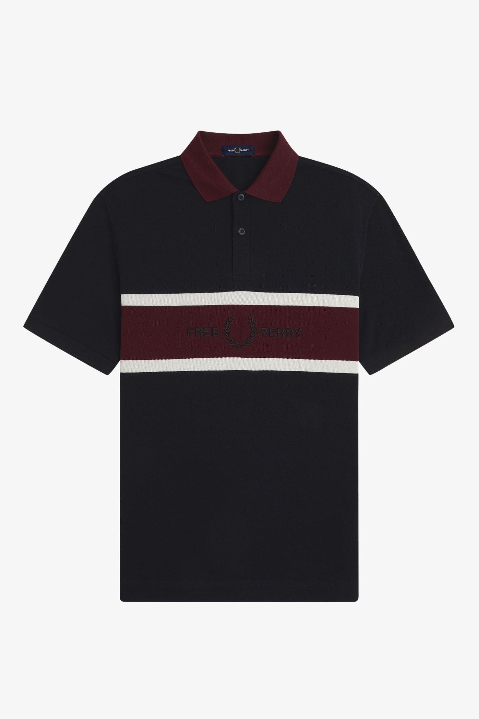 Polo con inserto ricamato M2421 102 FRED PERRY Black 