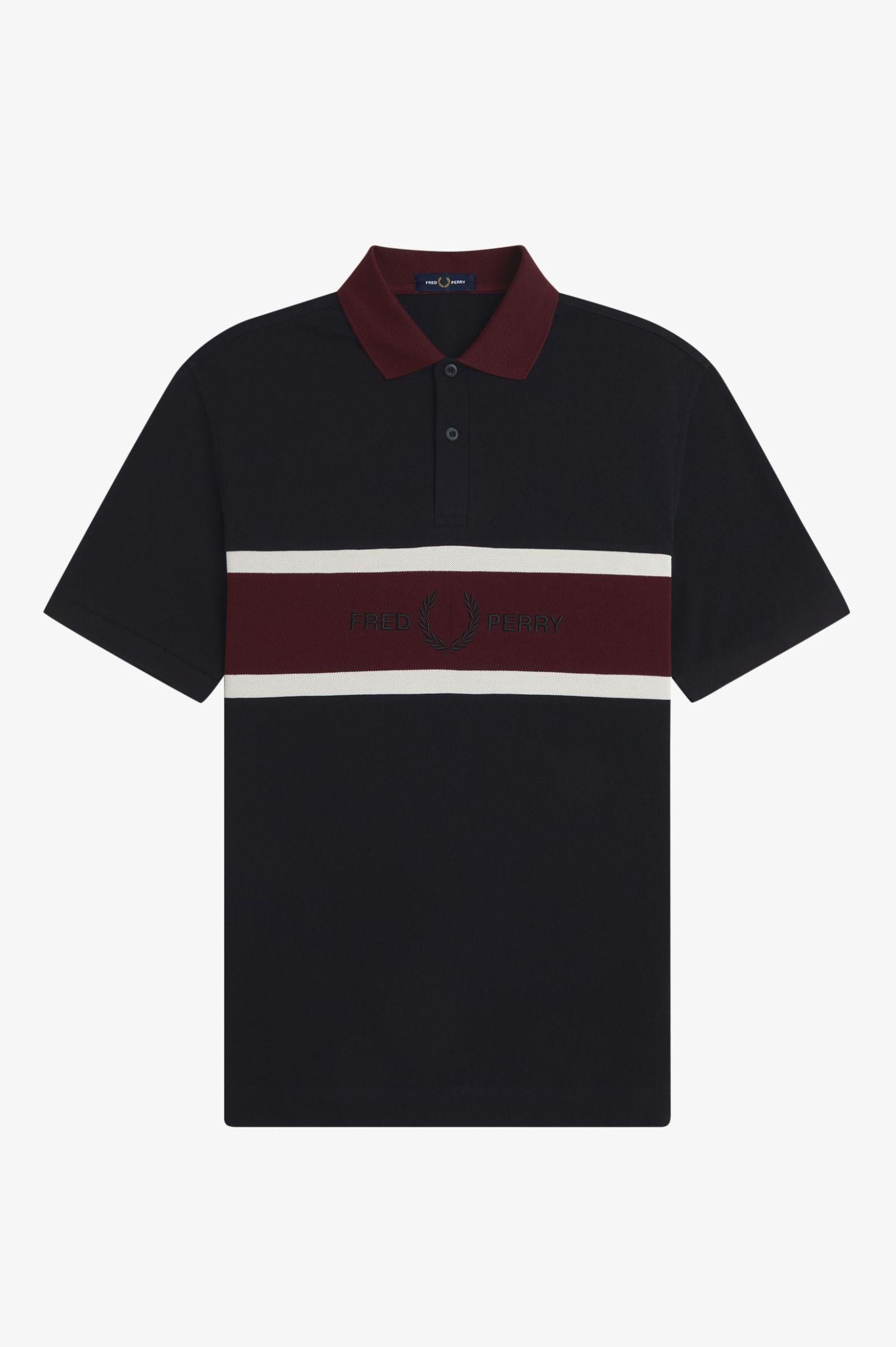Polo con inserto ricamato M2421 102 FRED PERRY Black 