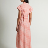 Abito chemisier in misto cotone con cintura CFWWDR2021FRUT5402 5549 WOOLRICH Paprika tile bloom 