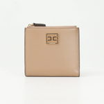 Portafoglio con zip e placca logo<BR/> PF01A51E2 032 ELISABETTA FRANCHI Camel 