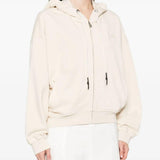 Felpa zippata con cappuccio 105509A2RB C03 PINKO Beige g. maroso 