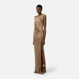 Abito Red Carpet in jersey di viscosa lucida ABR2461E2 229 ELISABETTA FRANCHI Argilla 