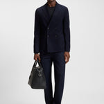 Maglia girocollo in lana e cotone 50549985 10274948 01 404 BOSS Dark blue 