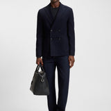 Maglia girocollo in lana e cotone 50549985 10274948 01 404 BOSS Dark blue 
