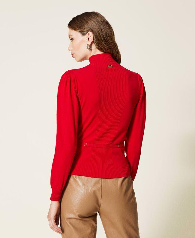 Maglia seamless con morsetto Oval T 222TT3191 00456 TWIN SET Papavero 