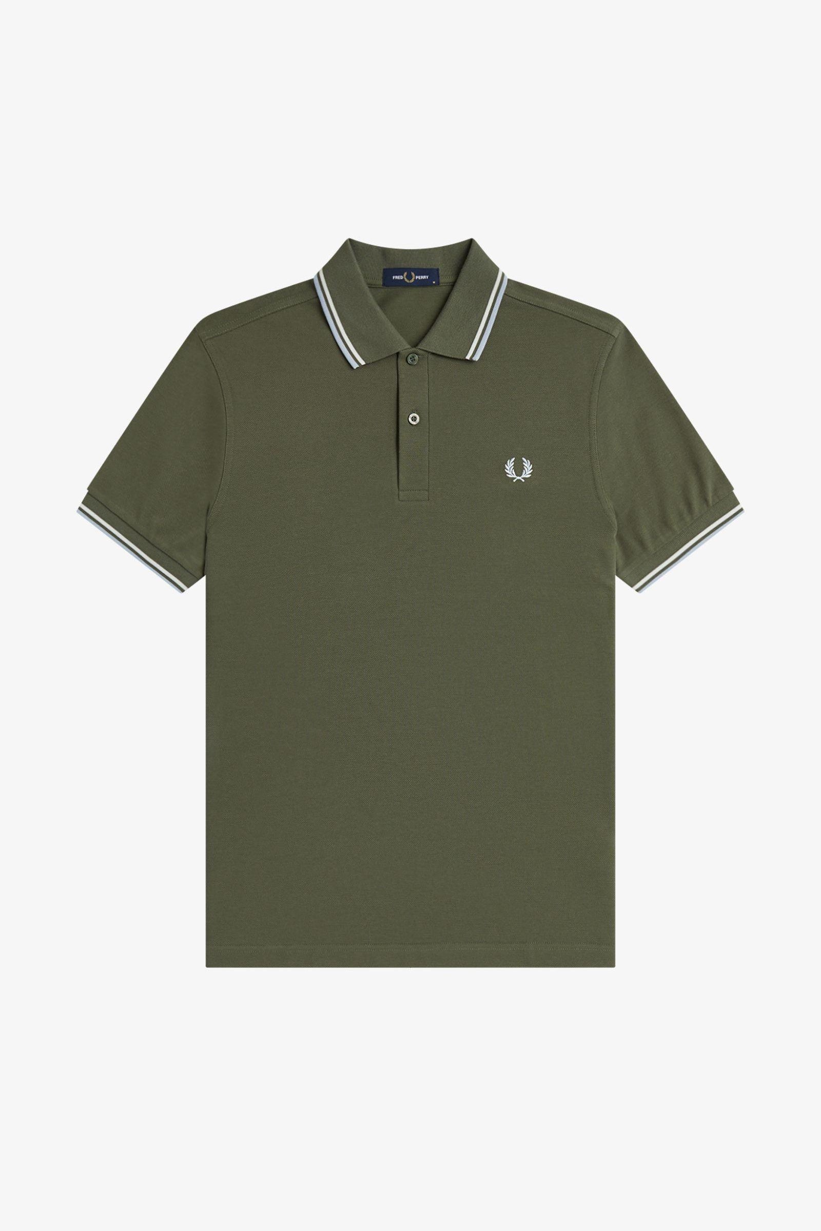 Polo manica corta M3600 87B FRED PERRY Lwgrn/ecru/dskbl 