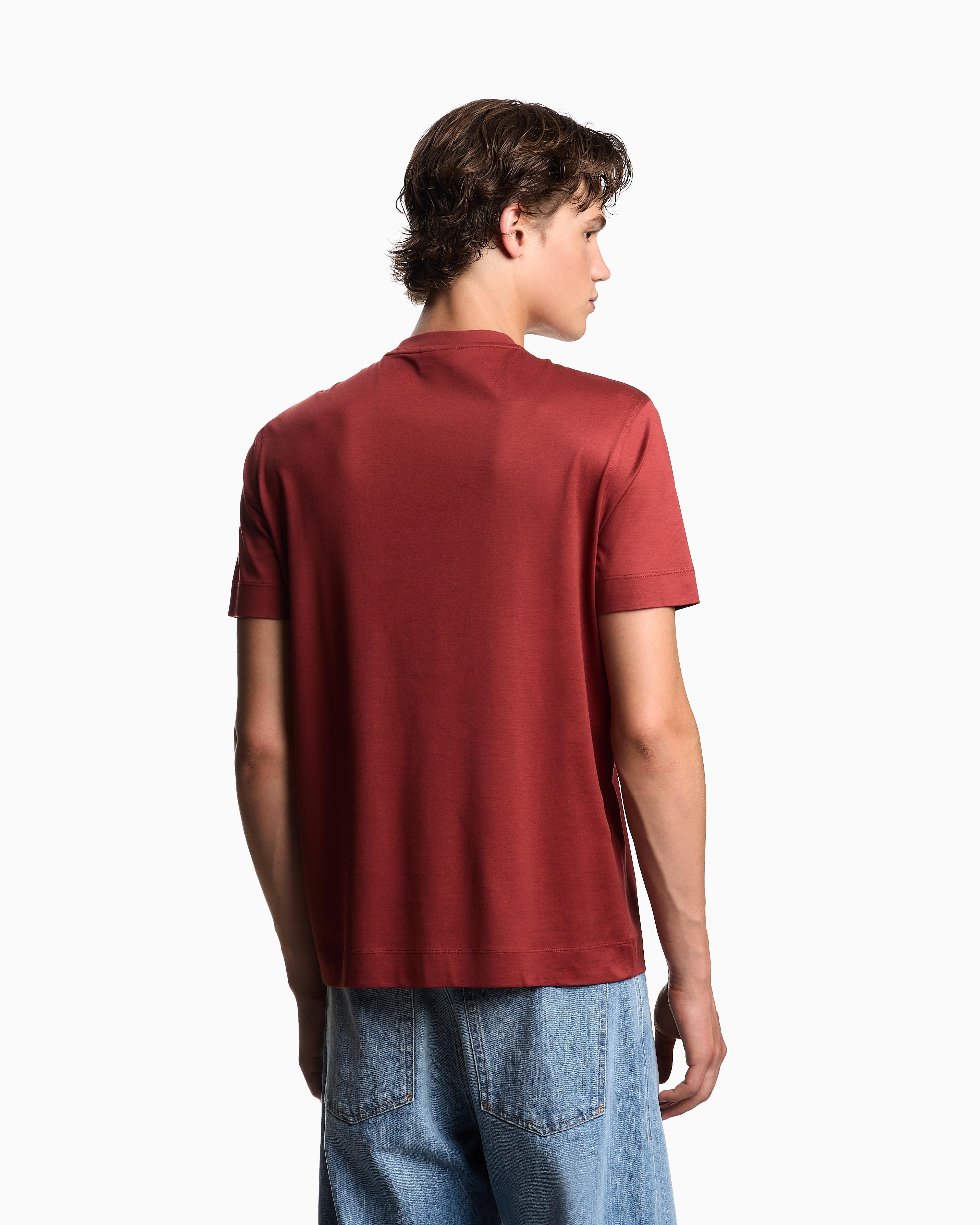 T-shirt in jersey misto lyocell con logo effetto 3D EM002838 AF10761 U5035 EMPORIO ARMANI Red ochre 