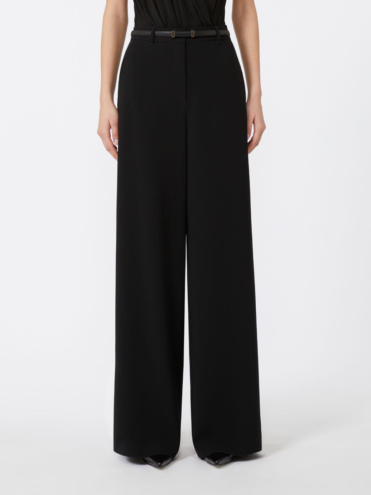 Pantalone largo in cady 2526136011 001 MAX MARA STUDIO Nero 
