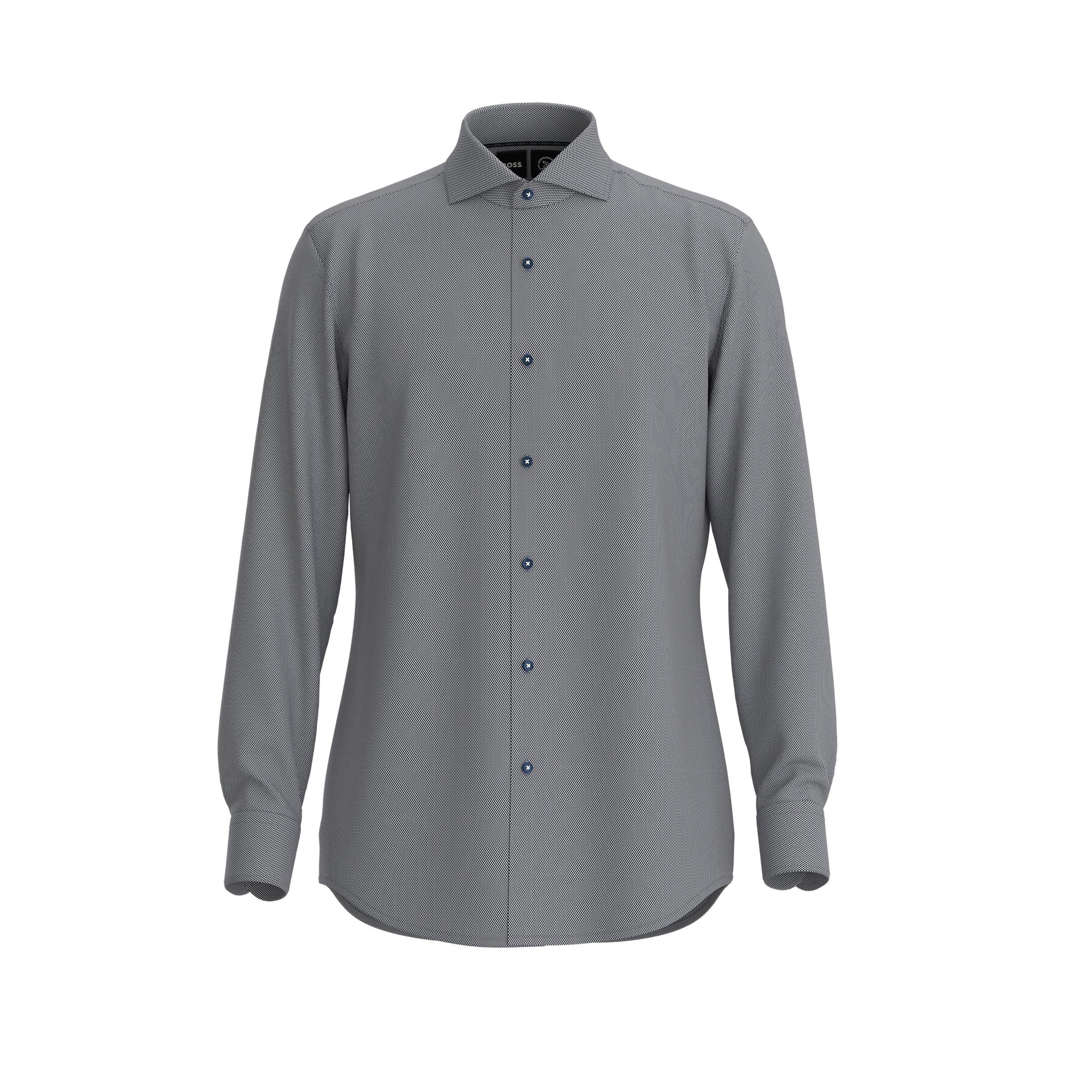 Camicia in jersey P-Hank-spread-C1-222 50473312 10237882 01 411 BOSS Navy 