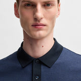 Polo in cotone mercerizzato con micromotivo 50532246 10269508 01 404 BOSS Dark blue 