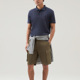 Polo Mackinack tinta in capo in piqué di cotone elasticizzato CFWOPO0065MRUT1483 3989 WOOLRICH Melton blue 