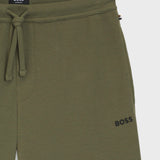 Bermuda in misto cotone con logo ricamato 50535884 10269584 01 350 BOSS Open green 