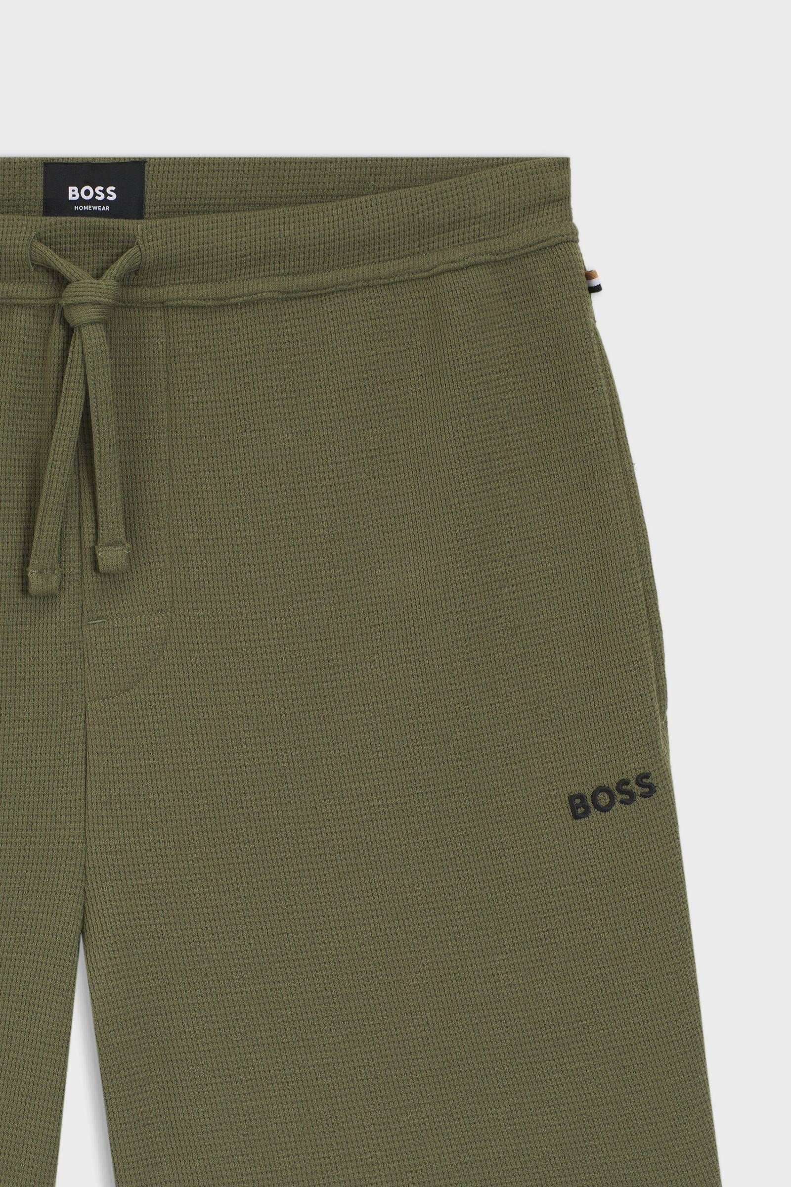 Bermuda in misto cotone con logo ricamato 50535884 10269584 01 350 BOSS Open green 