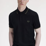 Polo manica corta M3600 T44 FRED PERRY Black/fieldgreen 