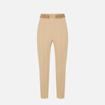 Pantaloni in tessuto tecnico bielastico con cintura PA13261E2 470 ELISABETTA FRANCHI Cammello 