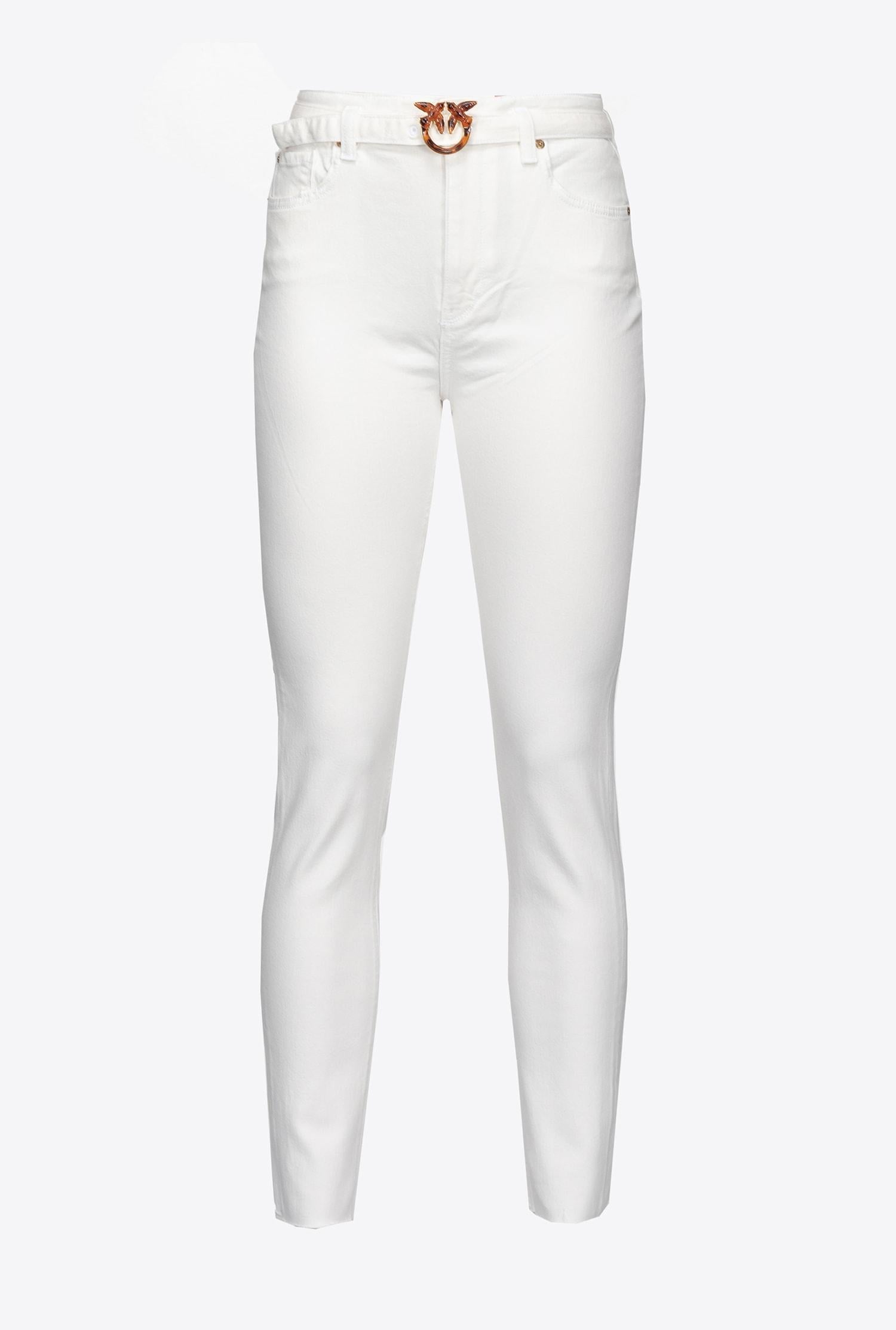 Pantalone skinny con cintura Birds SUSAN 24 PJ666 1J10V0Y78S Z14 PINKO White 