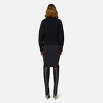 Gonna midi in crêpe con zip GO04746E2 110 ELISABETTA FRANCHI Nero 