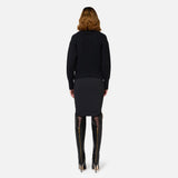 Gonna midi in crêpe con zip GO04746E2 110 ELISABETTA FRANCHI Nero 