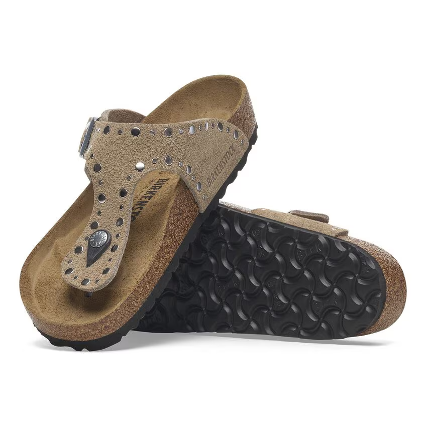 Infradito in pelle scamosciata GIZEH RIVET 1029388 TAUPE BIRKENSTOCK Taupe 