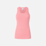 Top canottiera a costine con logo uccellini 100807A2C1 N55 PINKO Coral assolato 