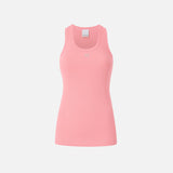 Top canottiera a costine con logo uccellini 100807A2C1 N55 PINKO Coral assolato 