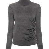 Dolcevita in lana con bottoni di lato 103932A189 I76 PINKO Grigio corvo 