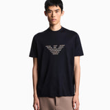 T-shirt con maxi ricamo in jersey misto lyocell ASV EM003007 AF18312 UB118 EMPORIO ARMANI Blue navy 
