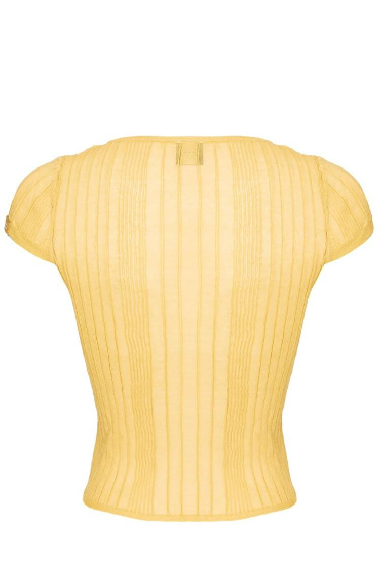 Maglia smanicata 104773A1ND C43 PINKO Giallo canna dindia 