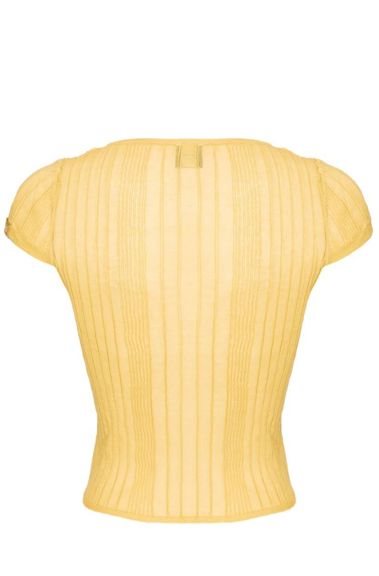 Maglia smanicata 104773A1ND C43 PINKO Giallo canna dindia 