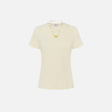 T-shirt in jersey con collana a fiocco MA02951E2 DC7 ELISABETTA FRANCHI Lemonade 